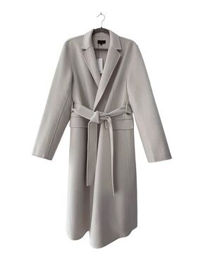 Quince 100% Mongolian Cashmere Double-Faced Wrap Coat Ivory Coast Large NWT